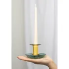 GLA017 - Candle holder GREEN RAINBOW