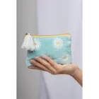 BAG266 - FLOWER velvet bag, blue