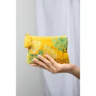 BAG270 - Velvet bag FLOWER, yellow