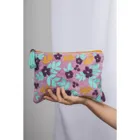 BAG273 - Flower velvet bag, pink