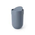 TOUCH WASTE CAN W LID SLATE BLUE