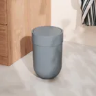 TOUCH WASTE CAN W LID SLATE BLUE