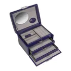 Windrose jewellery case small Merino Moda dark blue