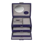 Windrose jewellery case small Merino Moda dark blue