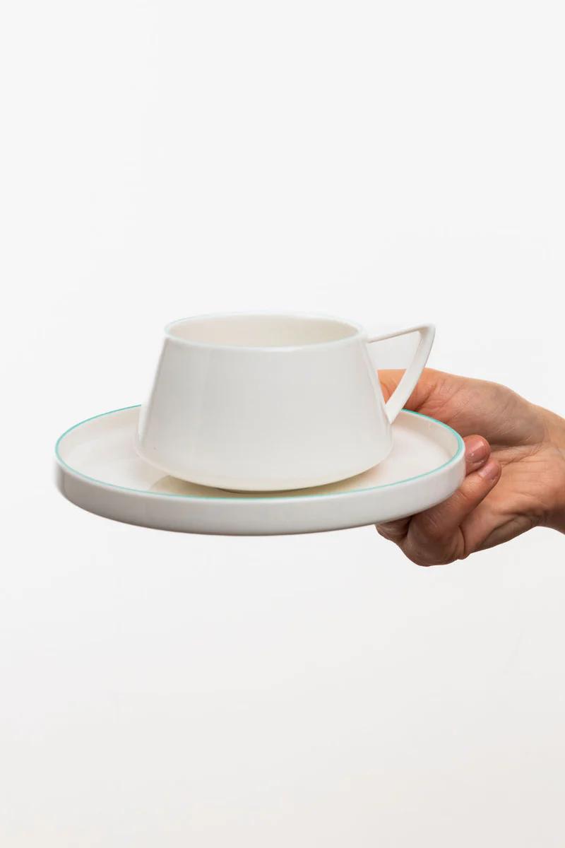 Cup and saucer TINTED GRACE aqua