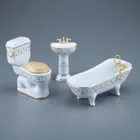 001.751/4 - Bathroom Set "Checker Gold", 3-piece, miniature