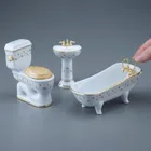 001.751/4 - Bathroom Set "Checker Gold", 3-piece, miniature