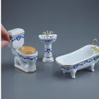 001.764/3 - Bathroom Set "Blue Ribbon", 3 Pieces, miniature