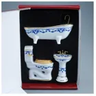 001.764/3 - Bathroom Set "Blue Ribbon", 3 Pieces, miniature