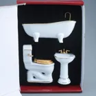 001.767/3 - Bathroom Set, White, 3 Pieces, miniature