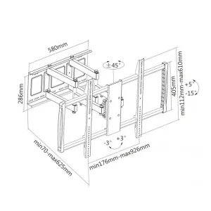 Maclean Brackets - MC-679 - Wandhalterung, max. 100 Zoll, max. 80 kg, 1 GerÃ¤t