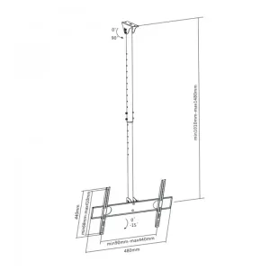 Maclean Brackets - MC-631 - Deckenhalterung, max. 55 Zoll, max. 50 kg, 1 Gerät