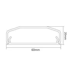 Maclean Brackets - MC-694 - Cable duct, white, 60 x 20 x 250 mm