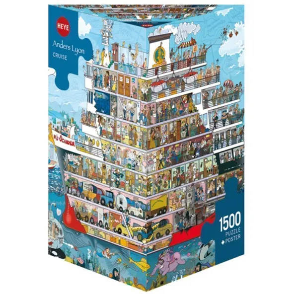 Heye-Puzzles - 296971 - Cruise, Cartoon im Dreieck, 1500 Teile - Puzzlegröße 60 x 80 cm