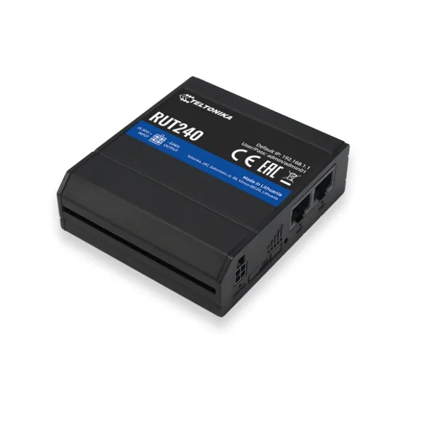 Teltonika - RUT240 00E000 - Industrieller 4G/LTE-WLAN-Router für EU, Mittlerer Osten, Afrika, KR, TH, IN, MY