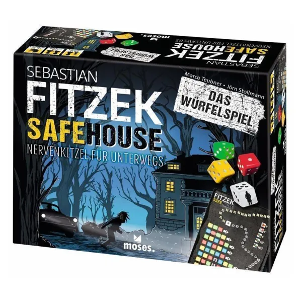 Moses Verlag - MOS90350 - Sebastian Fitzek - Safehouse: Das Würfelspiel, 1-4 players, ages 12+ (DE edition)