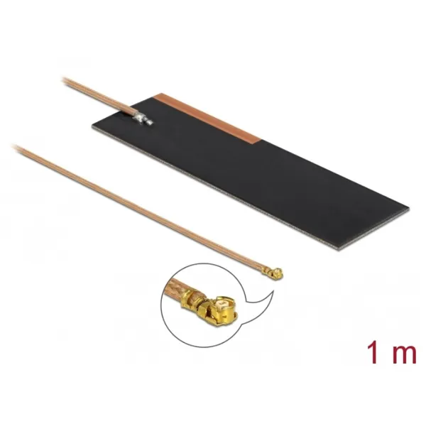 Delock - 12619 - LPWAN Antenne MHF(R) I Stecker 1 - 2 dBi RG-178 1 m PCB intern Klebemontage