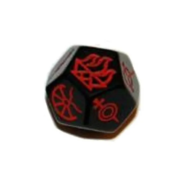 Ulisses Spiele - US14010 - DSA: Götterwürfel (W12) - Schwarz/Rot (DE-Ausgabe)