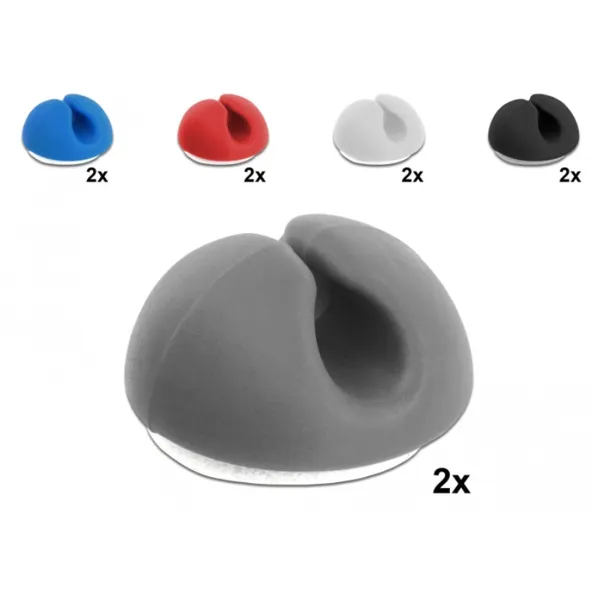 Delock - 18294 - Cable Holder Mini Set 10 pieces assorted colors