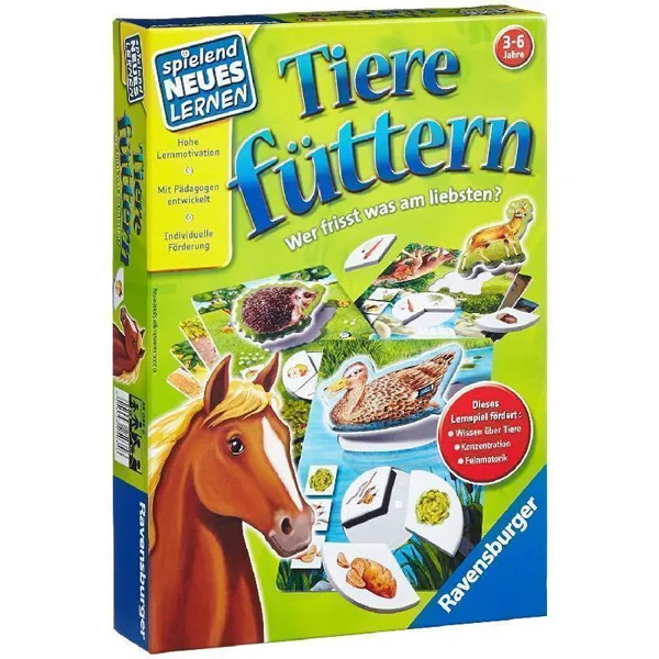 Ravensburger AG - 25034 - Tiere füttern, Kinder-/ Lernspiel, für 1-4 Spieler, ab 3 Jahren (DE-Ausgabe)