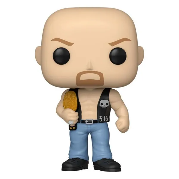 Funko - FK49263 - Funko POP! WWE - STONE COLD Steve Austin w/Belt Vinyl Figur, 10cm