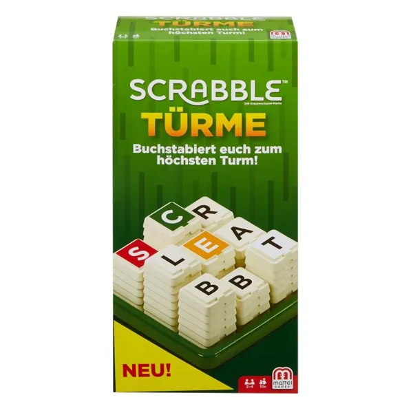 Mattel - MTLGCW07 - Scrabble Türme, Brettspiel für 2 bis 4 Spieler ab 10 Jahren (DE-Ausgabe)