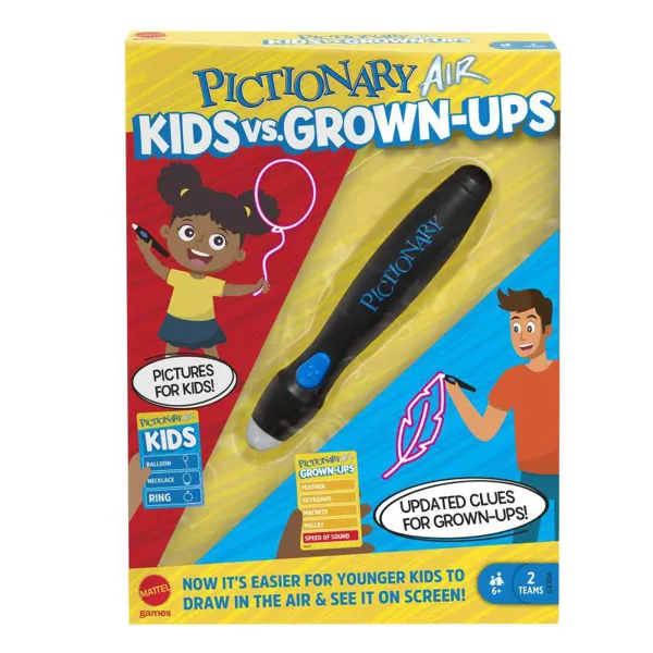 Mattel - MTLGYH79 - Pictionary Air Klein gegen Groß, für 4+ Spieler ab 8 Jahren (DE-Ausgabe)