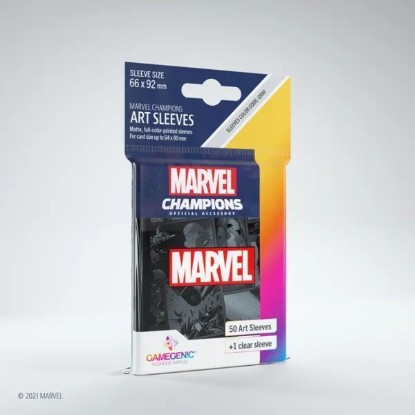 Gamegenic - GGS15013ML - Marvel Champions Art Hüllen - Marvel Art schwarz (50 Hüllen)