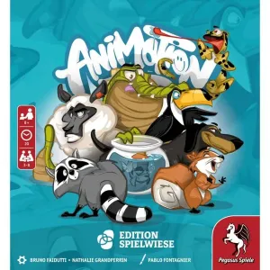 Pegasus Spiele - 18343G - Animotion, Brettspiel, fÃ¼r 3-8 Spieler, ab 8  Jahren