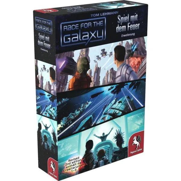 Pegasus Spiele - 53023G - Race for the Galaxy: Spiel mit dem Feuer, ab 12 Jahren (DE-Erweiterung 1-3)