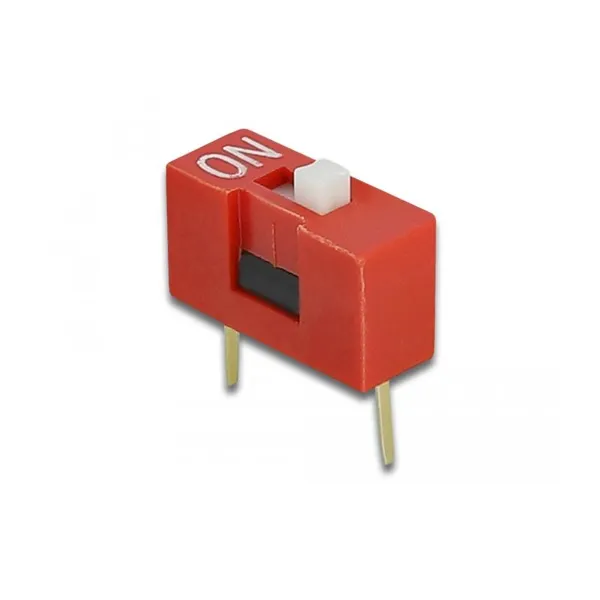 Delock - 66348 - 66349 - DIP-Schiebeschalter 1-stellig 2,54 mm Rastermaß THT vertikal rot 5 Stück