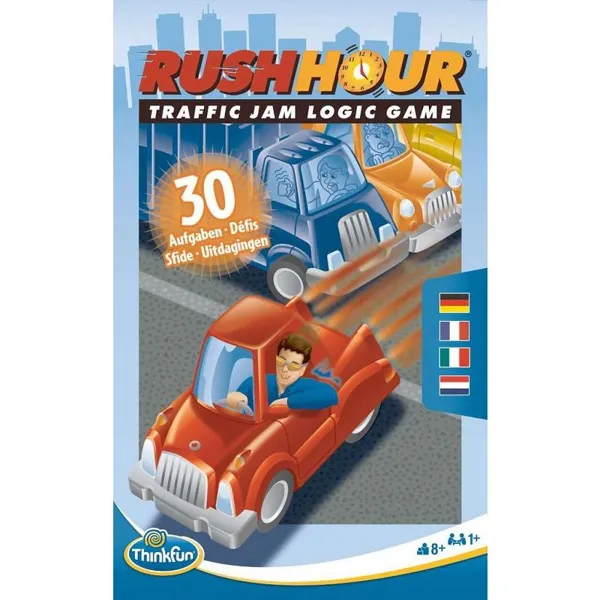 ThinkFun® - 76439 - Rush Hour - Mitbringspiel, Brettspiel, für 1+ Spieler, ab 8 Jahren (DE-Ausgabe)