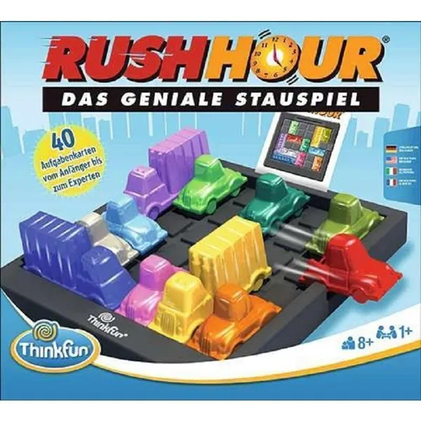 ThinkFun® - THI76441 - Rush Hour *2021*, Brettspiel, für 1 Spieler, ab 8 Jahren (DE-Ausgabe)