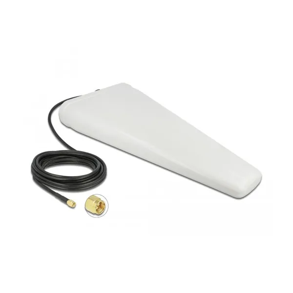 Delock - 12002 - Directional LTE antenna with connection cable (RG-58, 5 m), white, outdoor