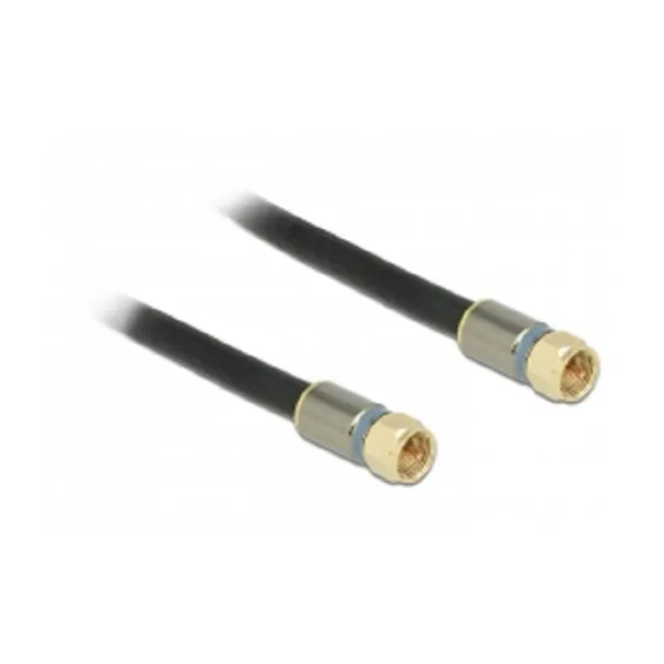 Delock - 88943 - Delock Antennenkabel, F Stecker > F Stecker, RG-6/U, quad shield, 3 m, schwarz, Premiu