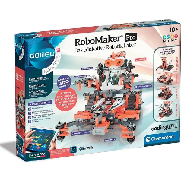 Clementoni - 59078 - Clementoni RoboMaker PRO - DE, Experimentierkasten, ab 8 Jahre