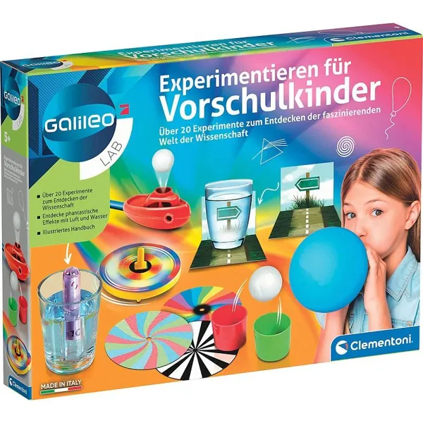 Clementoni - 69252 - Experimentieren für Vorschulkinder, Experimentierkasten, ab 5 Jahren (DE-Ausgabe)