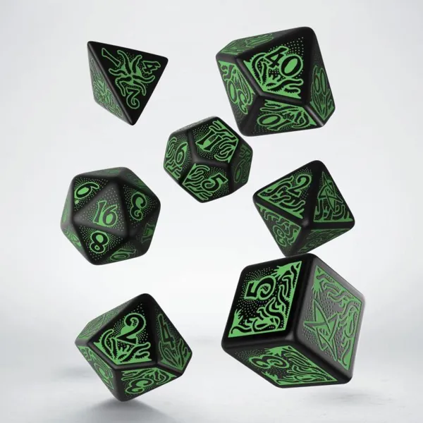 Q-Workshop - SCTR06 - Call of Cthulhu 7th Edition - Würfelset, schwarz und grün