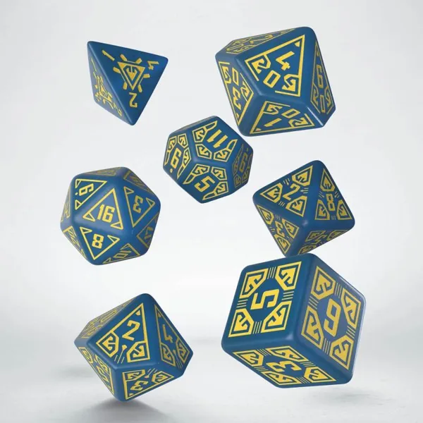 Q-Workshop - SARC01 - Arcade blue and yellow dice set (7 pieces)