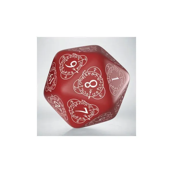Q-Workshop - 20LEV03 - D20 Level Counter red & white Die (1)