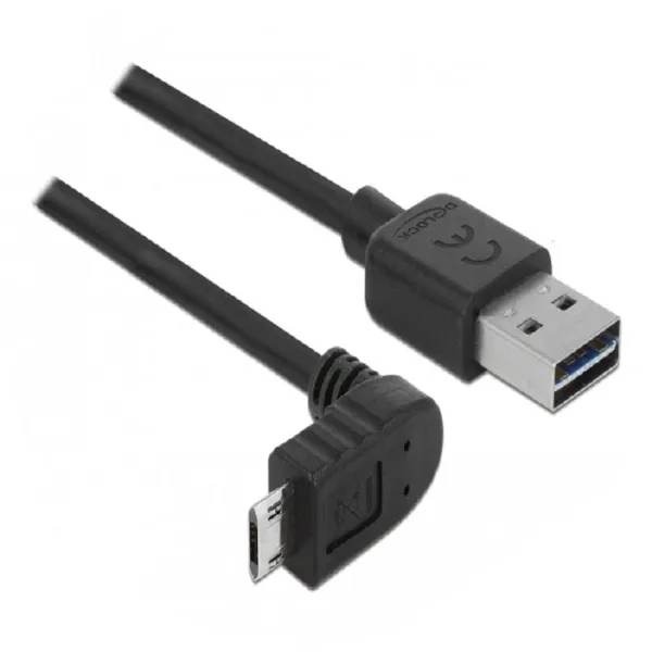 Delock - 83848 - Cable EASY-USB 2.0 Type-A male > EASY-USB 2.0 Type Micro-B male angled up / down 1 m black