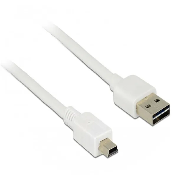 Delock - 85157 - Kabel EASY-USB2.0-A Stecker > USB 2.0 Typ Mini-B Stecker, 1 m weiß