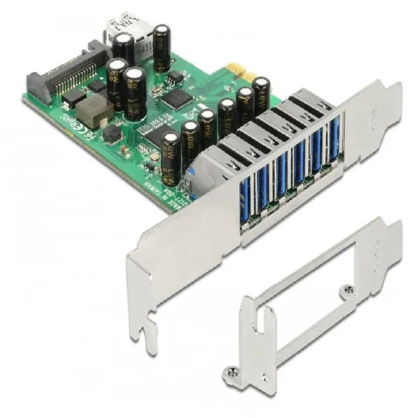 Delock - 89377 - PCI Express x1 card to 6 x external + 1 x internal USB type-A socket USB3.2