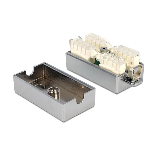 Delock - 86243 - Verbindungsdose für Netzwerkkabel Cat.6A STP LSA werkzeugfrei