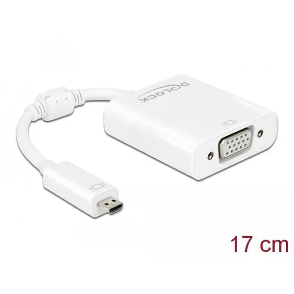 Delock - 65557 - Adapter HDMI Micro-D male >VGA female with audio white