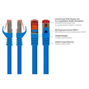 VARIA Group - 8060-075B - Patchcable Cat.6, S/FTP, 7,5m, blue