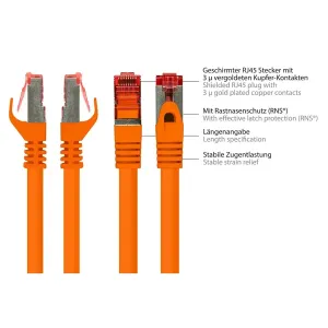 VARIA Group - 8060-075O - Patchcable Cat.6, S/FTP, 7,5m, orange