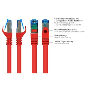 VARIA Group - 8060-H075R - Patchcable Cat.6a, S/FTP, 7,5m, red