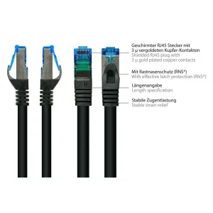 VARIA Group - 8060-H075S - Patchcable Cat.6a, S/FTP, 7,5m, black
