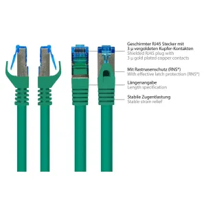 VARIA Group - 8060-H100G - Patchcable Cat.6a, S/FTP, 10m, green